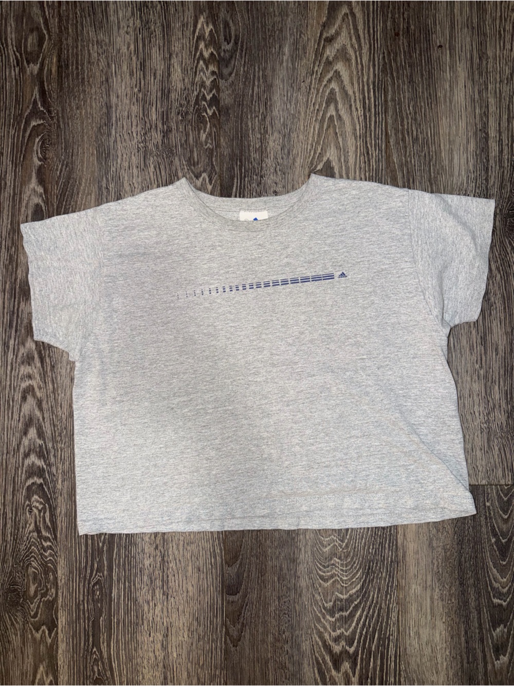 Cropped Y2K Vintage Adidas Grey Tshirt SZ L